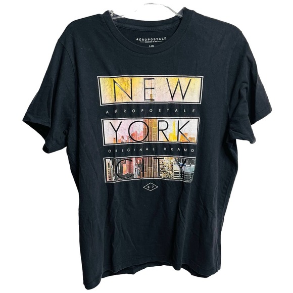 Aeropostale Original Brand New York City Graphic Black T Shirt  Size Large - Picture 1 of 4
